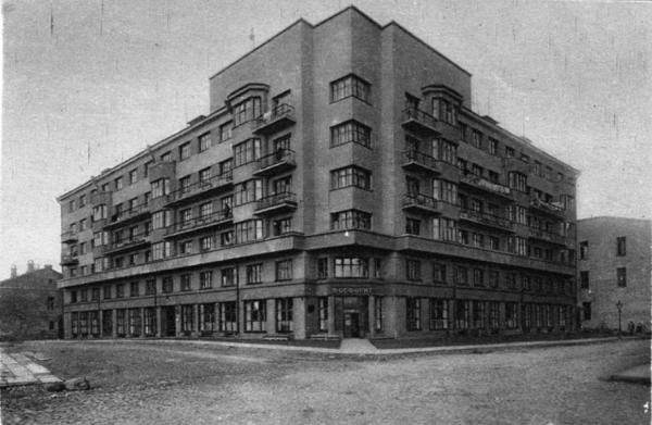 Угол Хоромного тупика и Боярского переулка. Жилой дом Наркоминдела. 1930 г. Фото: PastVu