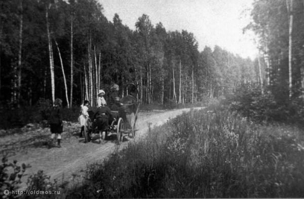 Лианозово. Дорога от станции к шоссе. 1910-е гг. 