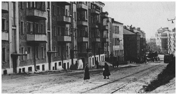 Шмитовский проезд, 1935 г. Улицы, на которой стоял институт, не существует. Она стала частью Шмитовского проезда. Фото: http://www.umiat-termo.ru