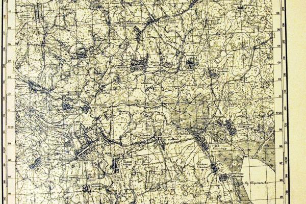 Окрестности Новопетровского на карте 1938 года. Источник: wwii-photos-maps.com