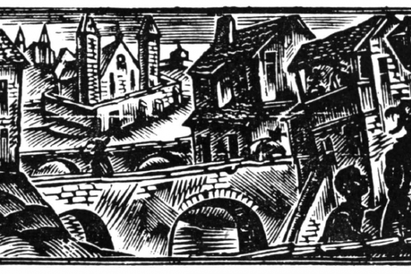 С. Б. Юдовин. Заставка к «Жизни Ласарильо с Тормеса». Источник: «Academia». 1922–1937. Выставка изданий и книжной графики. М.: Книга, 1980