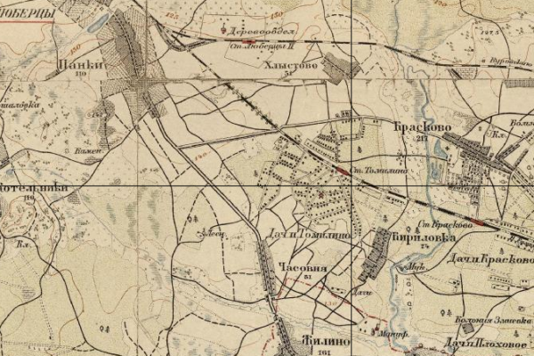 Томилино на карте Москвы и окрестностей. 1927 г. Источник: retromap.ru