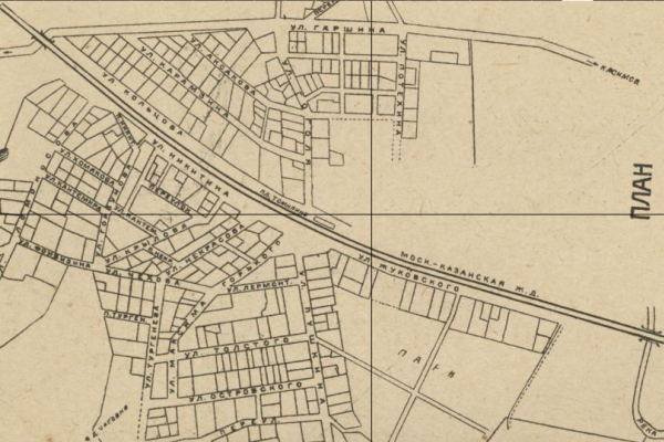 Фрагмент плана пос. Томилино. 1930 г. Источник: retromap.ru
