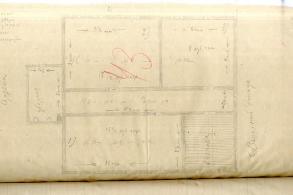 План арестного дома 1923–1924 год, верхний этаж. Источник: ГАРФ